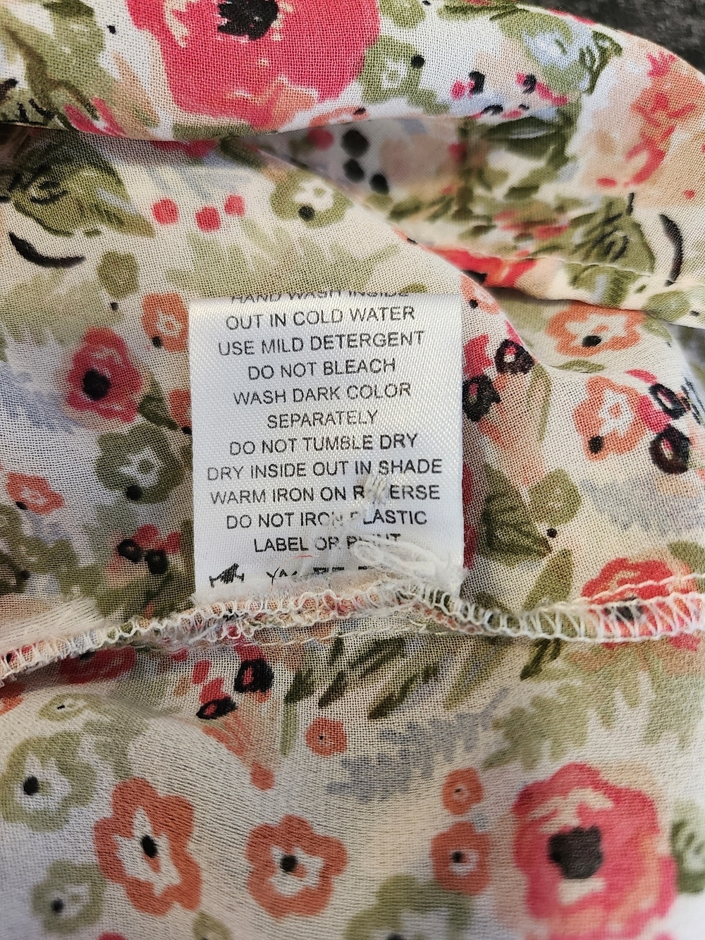 Women's Floral Cottagecore Romantic Coastal Boho Button-Front Blouse - M - Picture 11 of 11